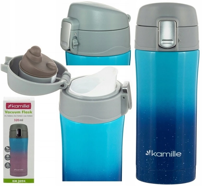Kamille KM-2094 termo puodelis, 320 ml, pagamintas iš nerūdijančio plieno