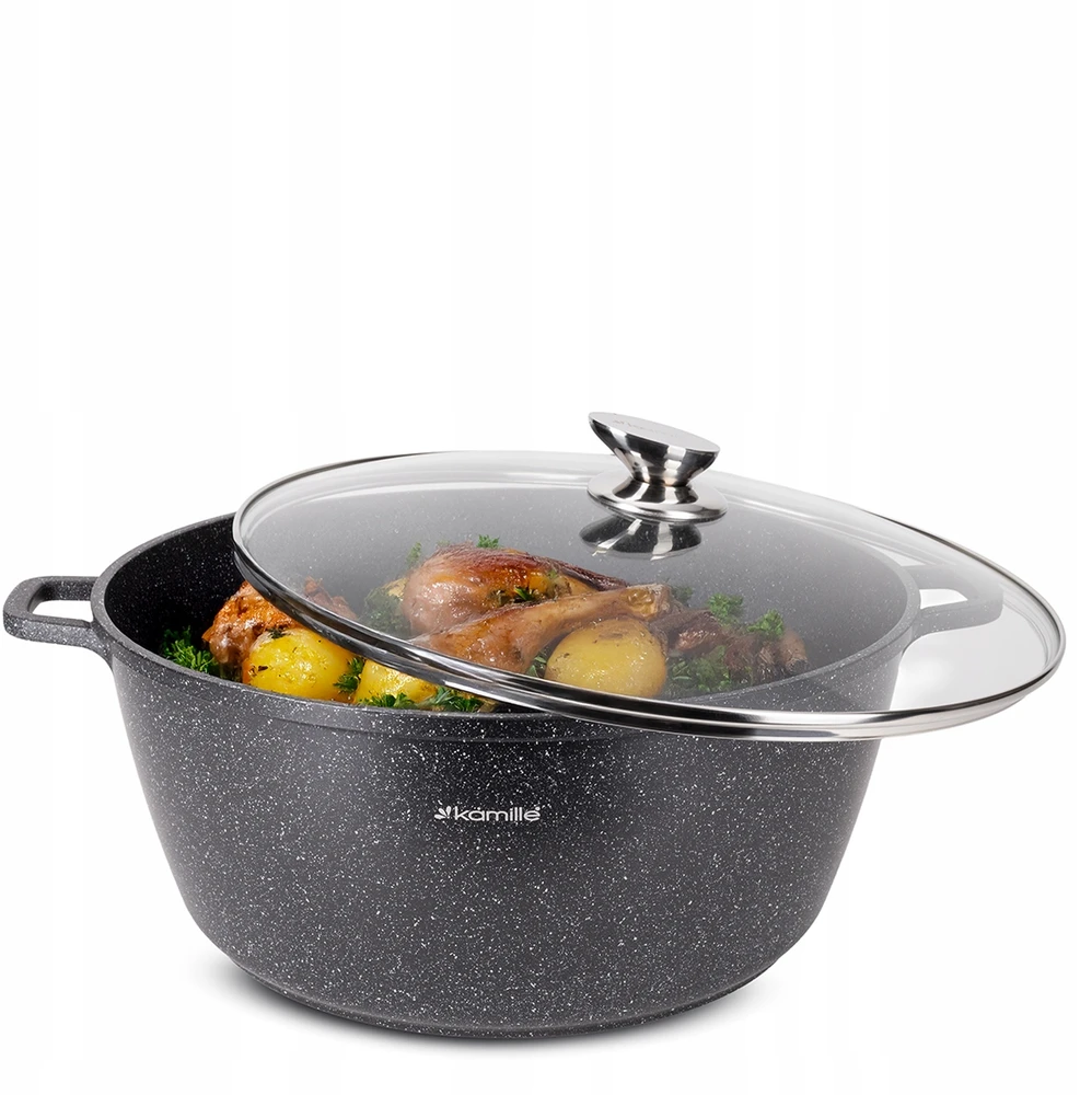 Kamille PUODAS 36cm 13,5L TRADICINIS AKMENIS SU DANGIU DUJŲ INDUKTACIJA