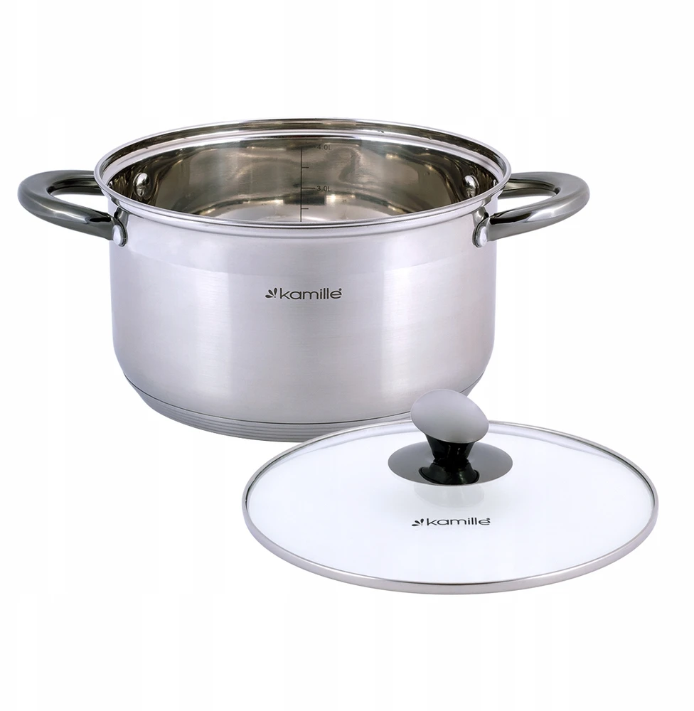 Kamille Puodas su dangčiu 4.5l plieno