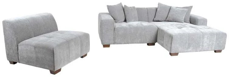 Home4You Kampinė sofa COLLINS KK, šviesiai pilka