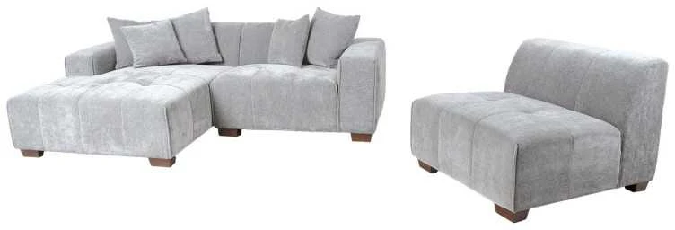 Home4You Kampinė sofa DAHLIA KK, šviesiai pilka