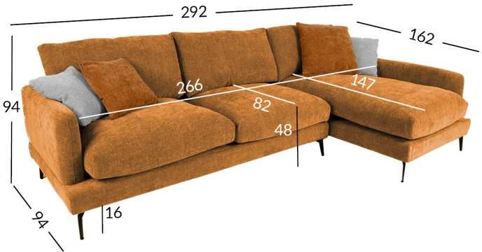Home4You Kampinė sofa DAISY DK, ruda