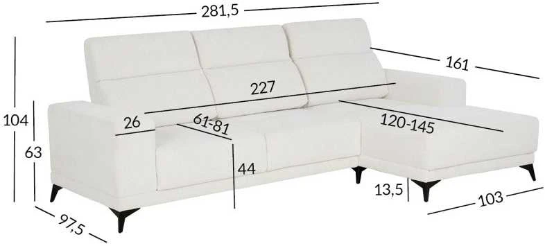 Home4You Kampinė sofa DARLA PN Šviesiai smėlio