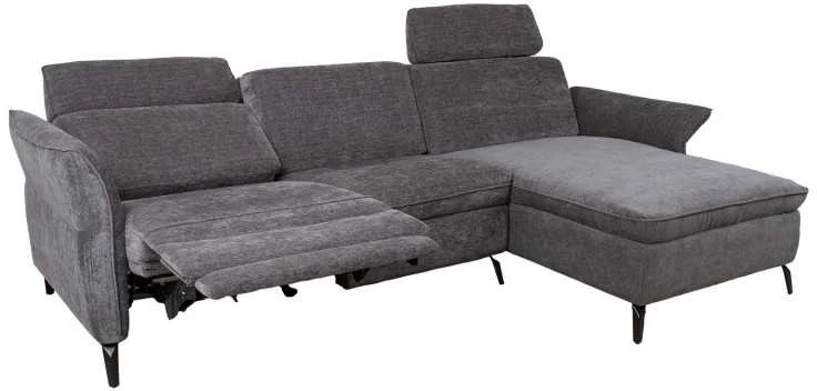 Home4You Kampinė sofa DAYTON RC, elektrinis atlošas, tamsiai pilka