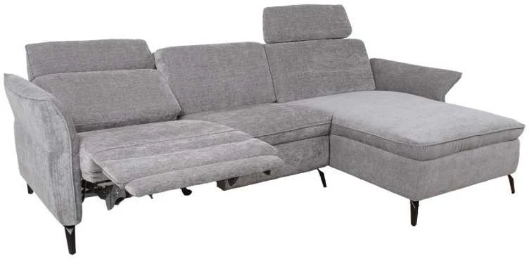 Home4You Kampinė sofa DAYTON RC, elektrinis atlošas, šviesiai pilka