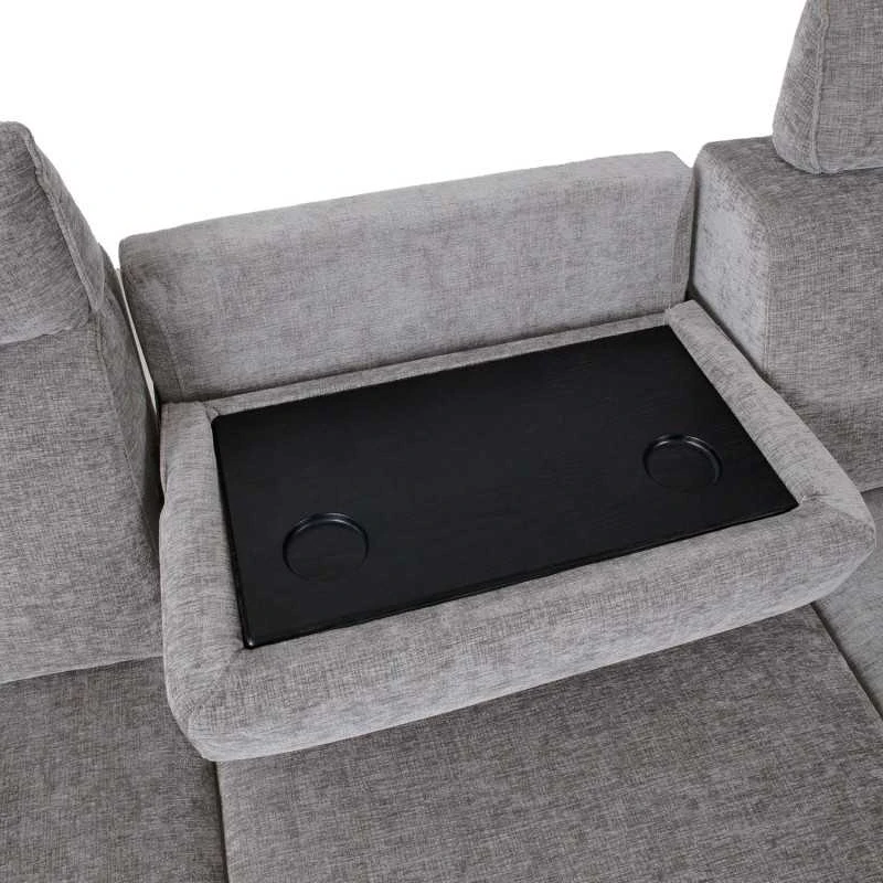 Home4You Kampinė sofa DAYTON RC, elektrinis atlošas, šviesiai pilka