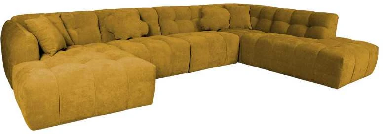 Home4You Kampinė sofa FORTE U-shape, Rudai Geltona, Dešininis Kampas