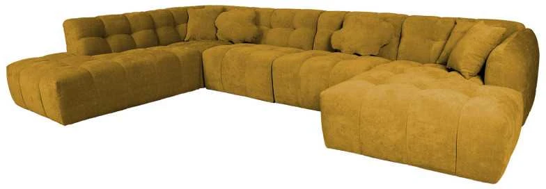 Home4You Kampinė sofa FORTE U-shape Rusvai Geltona, Kairinis Kampas