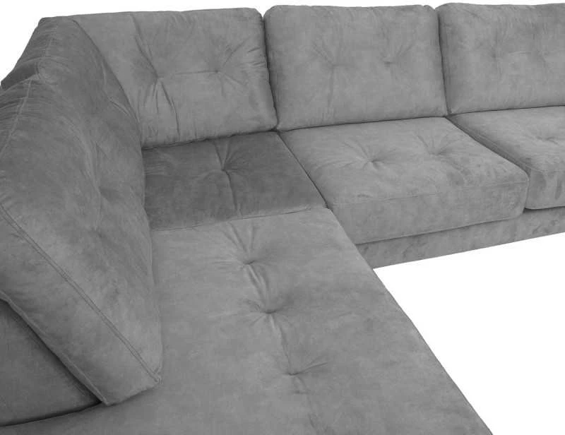 Home4You Kampinė sofa HEIVI LC pilka aksominė