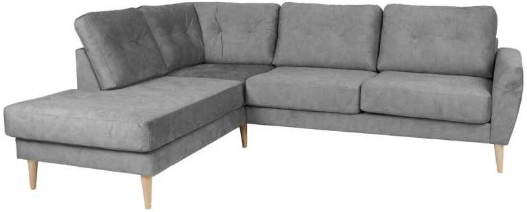 Home4You Kampinė sofa HEIVI LC pilka aksominė