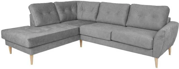 Home4You Kampinė sofa HEIVI LC pilka aksominė