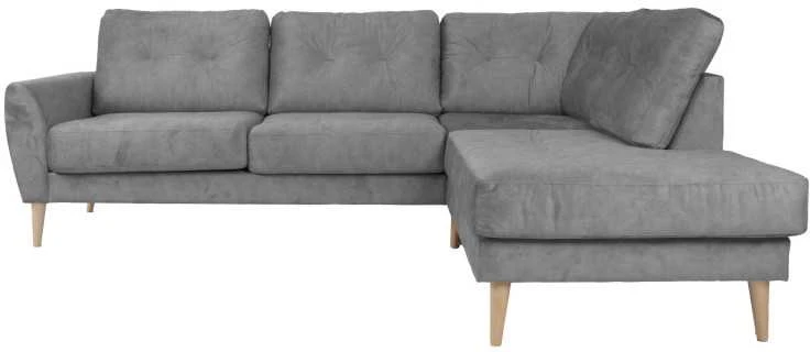Home4You Kampinė sofa HEIVI RC pilka aksominė
