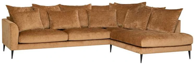 Home4You Kampinė sofa LARTES dešinioji kampinė, ruda