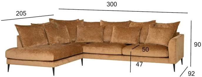 Home4You Kampinė sofa LARTES KK, ruda