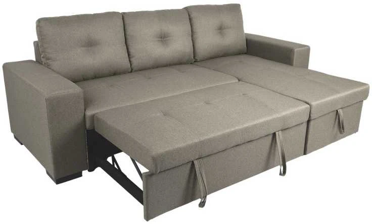 Home4You Kampinė sofa-lova CARITA, smėlio