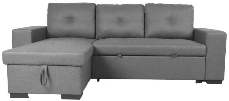 Home4You Kampinė sofa-lova CARITA, tamsiai pilka
