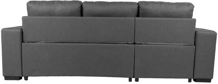 Home4You Kampinė sofa-lova CARITA, tamsiai pilka