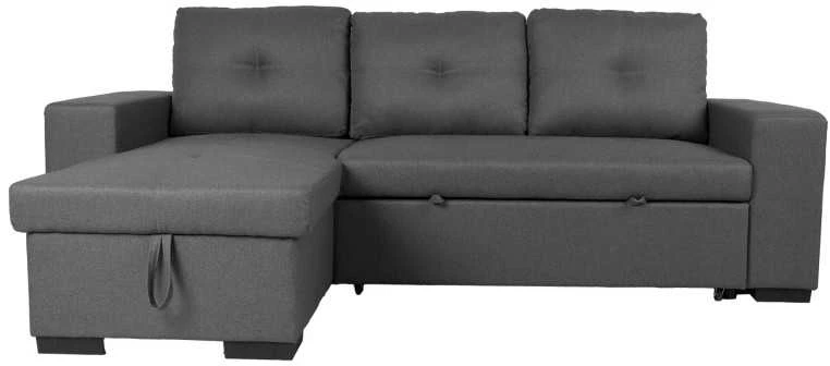 Home4You Kampinė sofa-lova CARITA, tamsiai pilka