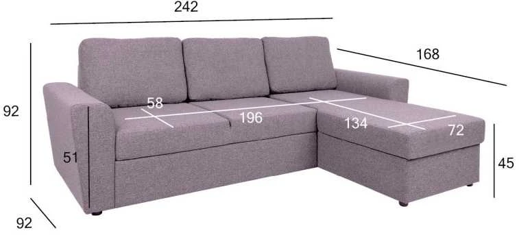 Home4You Kampinė sofa lova INGMAR Rožinė spalva