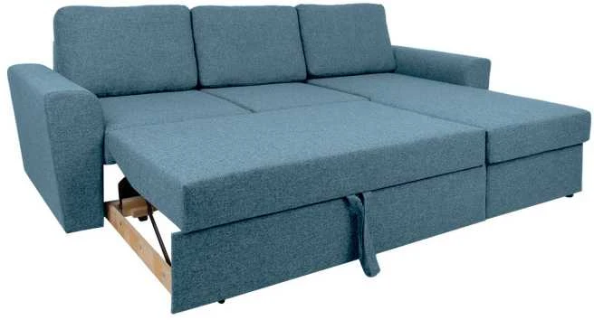 Home4You Kampinė sofa lova INGMAR, šviesiai mėlyna