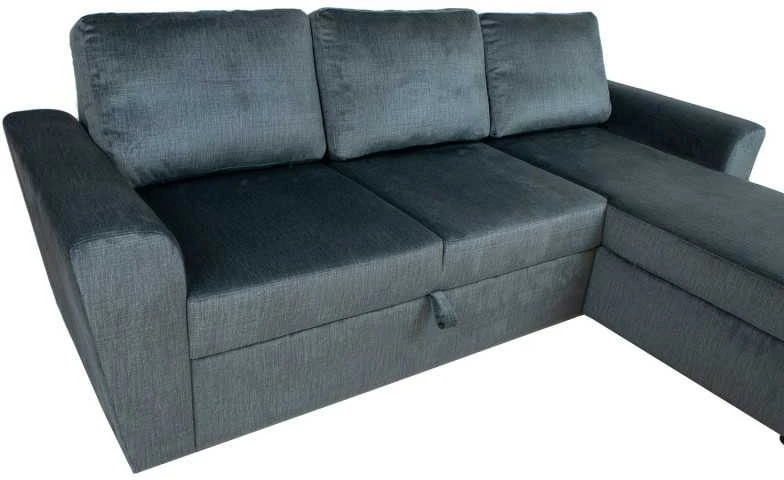 Home4You Kampinė sofa-lova INGMAR, tamsiai pilka