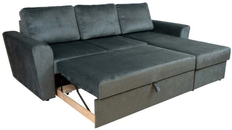 Home4You Kampinė sofa-lova INGMAR, tamsiai pilka