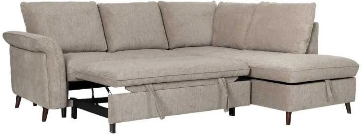 Home4You Kampinė sofa-lova LINDY RC Šviesiai ruda