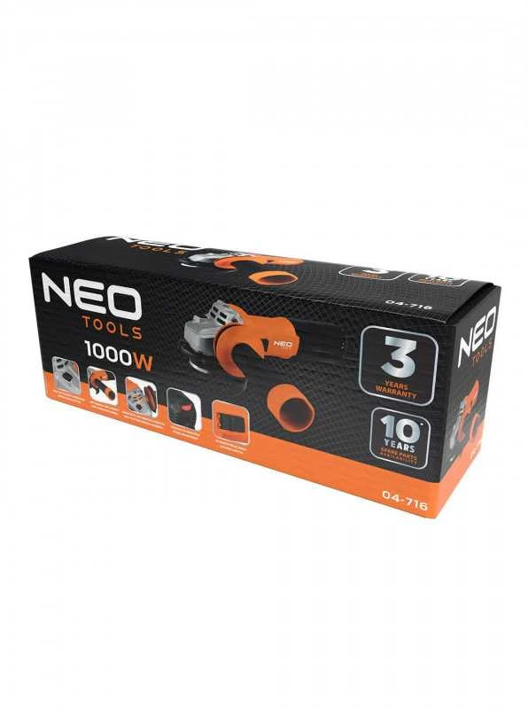 Kampinis šlifuoklis NEO TOOLS 04-716 1000W, 125 mm