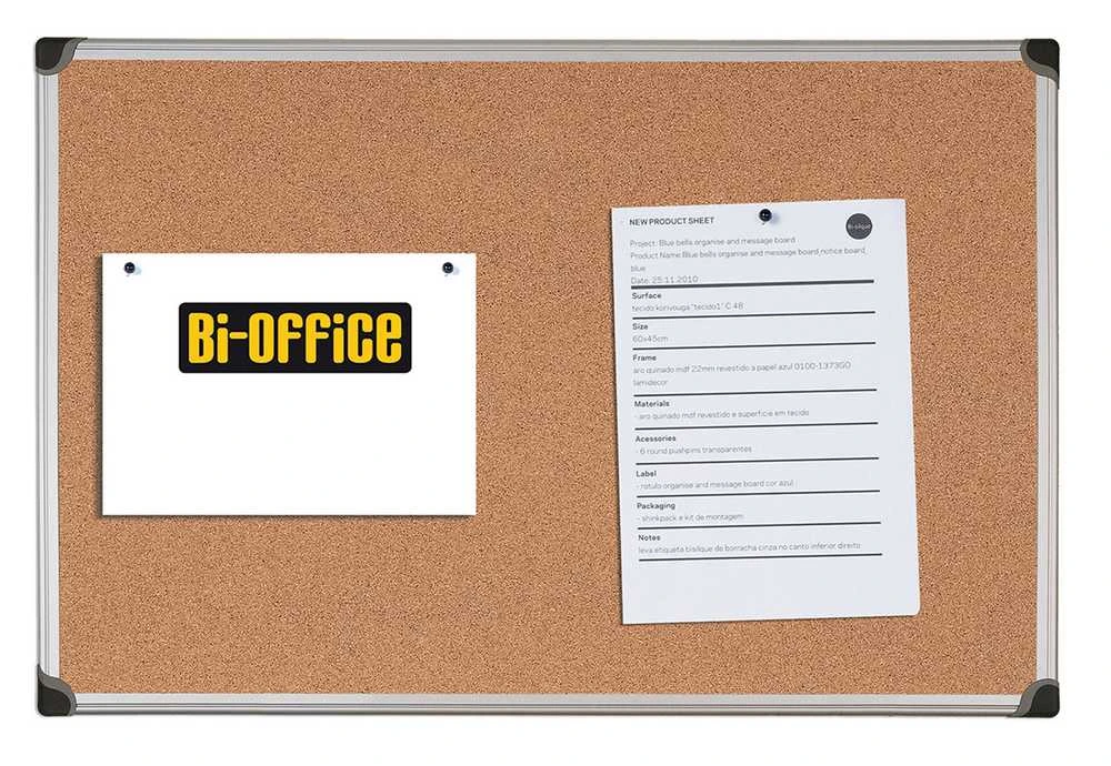 Bi Office Kamštinė lenta su aliuminiu rėmu, 600x450 mm