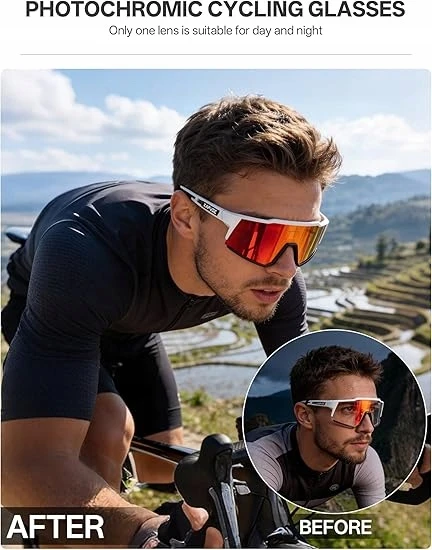 KAPVOE fotochrominiai dviračių akiniai su TR90, sportiniai moteriški vyriški UV400