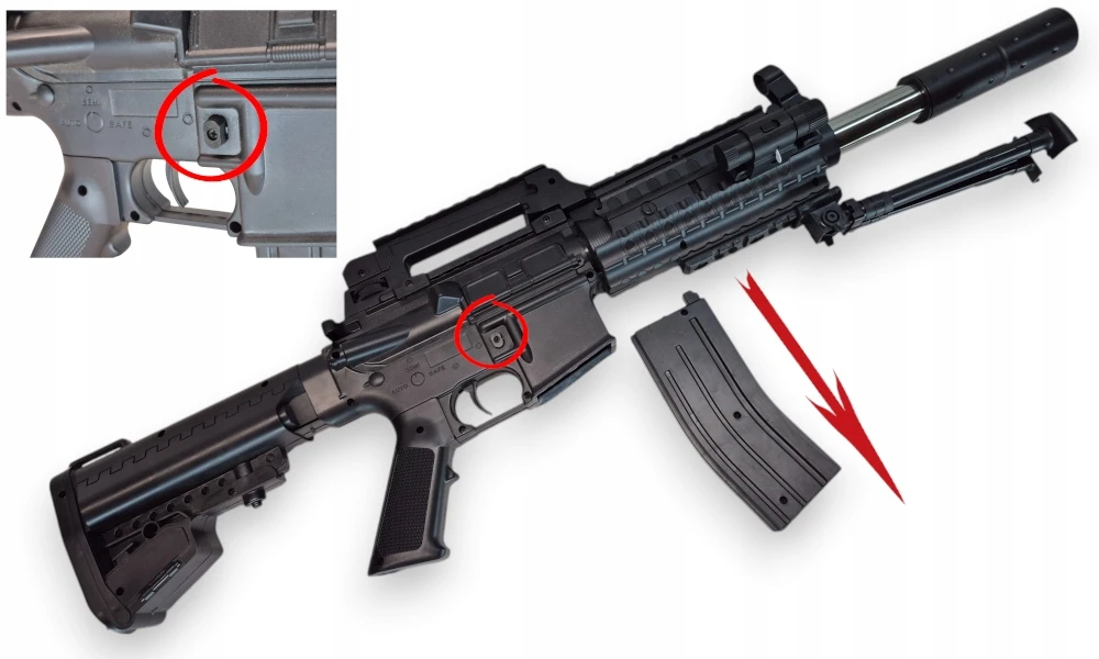 KARABIN M4A1 AMERYKAŃSKI na kulki replika, SNAJPERKA ASG + LASER + TARCZE