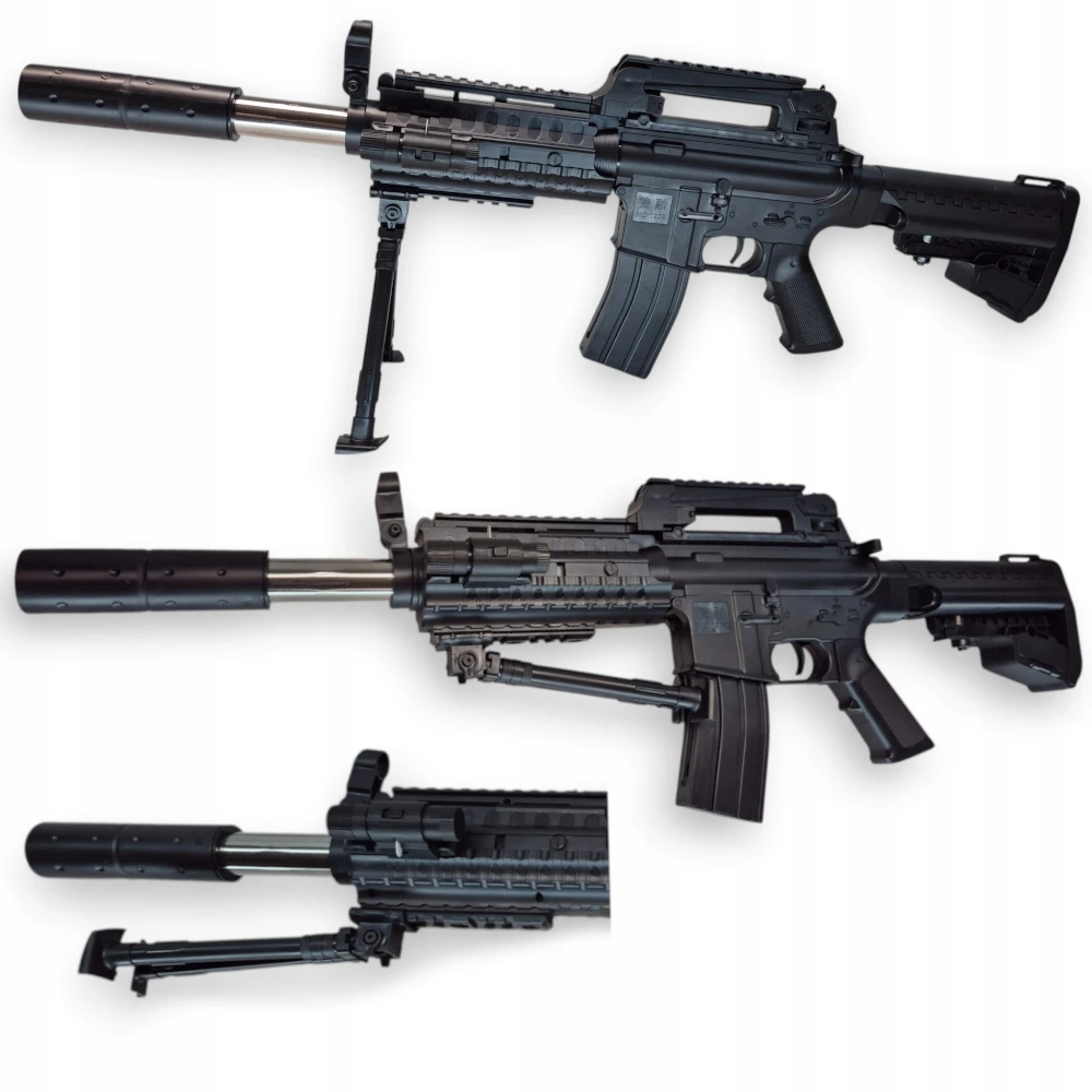 KARABIN M4A1 AMERYKAŃSKI na kulki replika, SNAJPERKA ASG + LASER + TARCZE