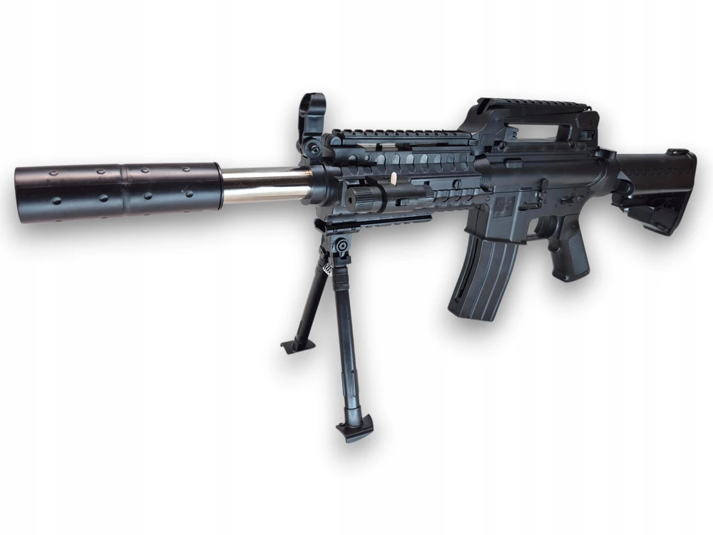 KARABIN M4A1 AMERYKAŃSKI na kulki replika, SNAJPERKA ASG + LASER + TARCZE