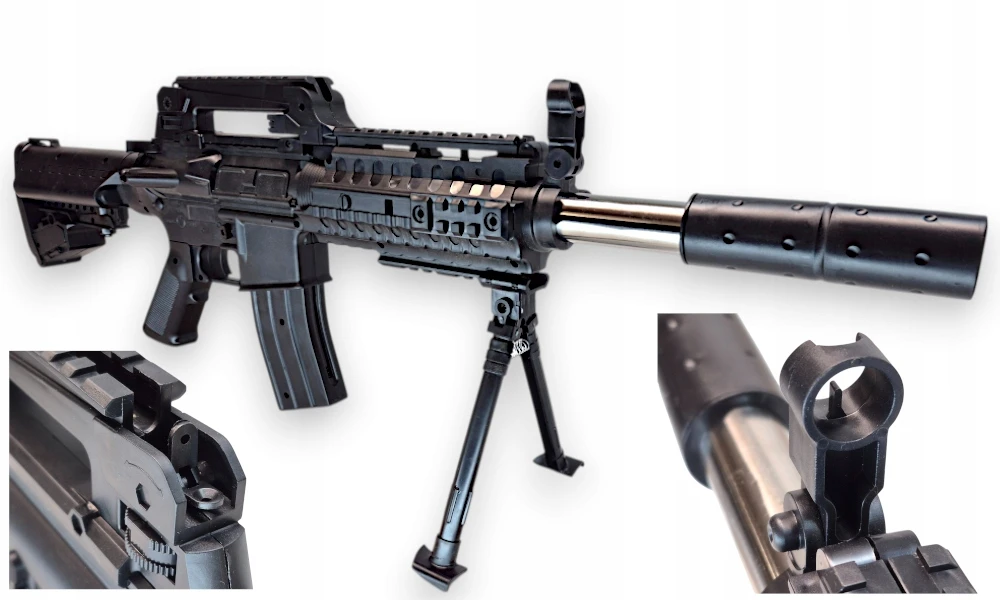 KARABIN M4A1 AMERYKAŃSKI na kulki replika, SNAJPERKA ASG + LASER + TARCZE