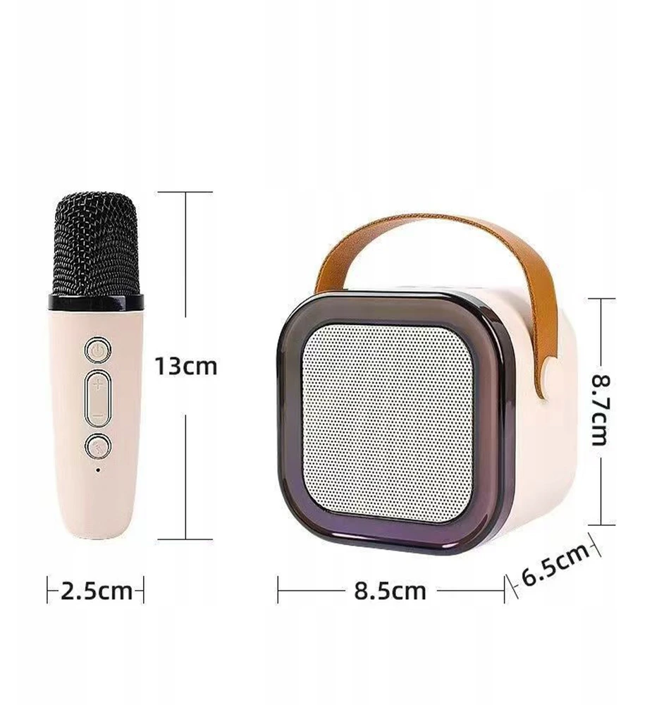 KARAOKĖS RINKINYS 2 MIKROFONAI BELAIDIS BLUETOOTH GALBARIASIS SUPER GARSU