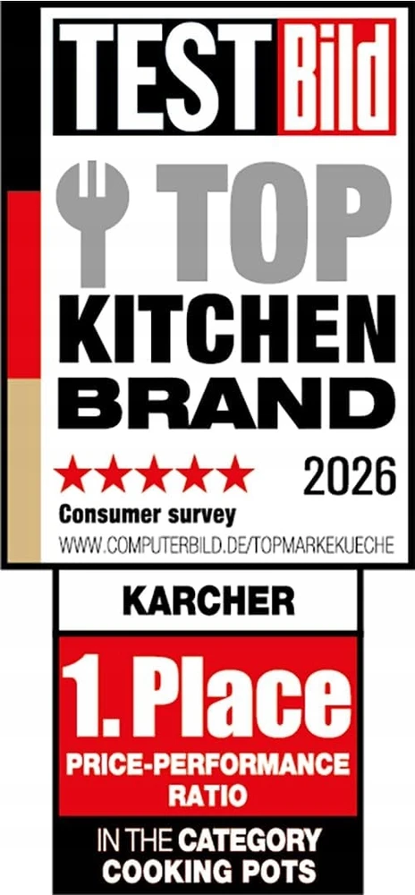 Karcher aliuminio keptuvė 8 7l su nepridegančia danga, juoda