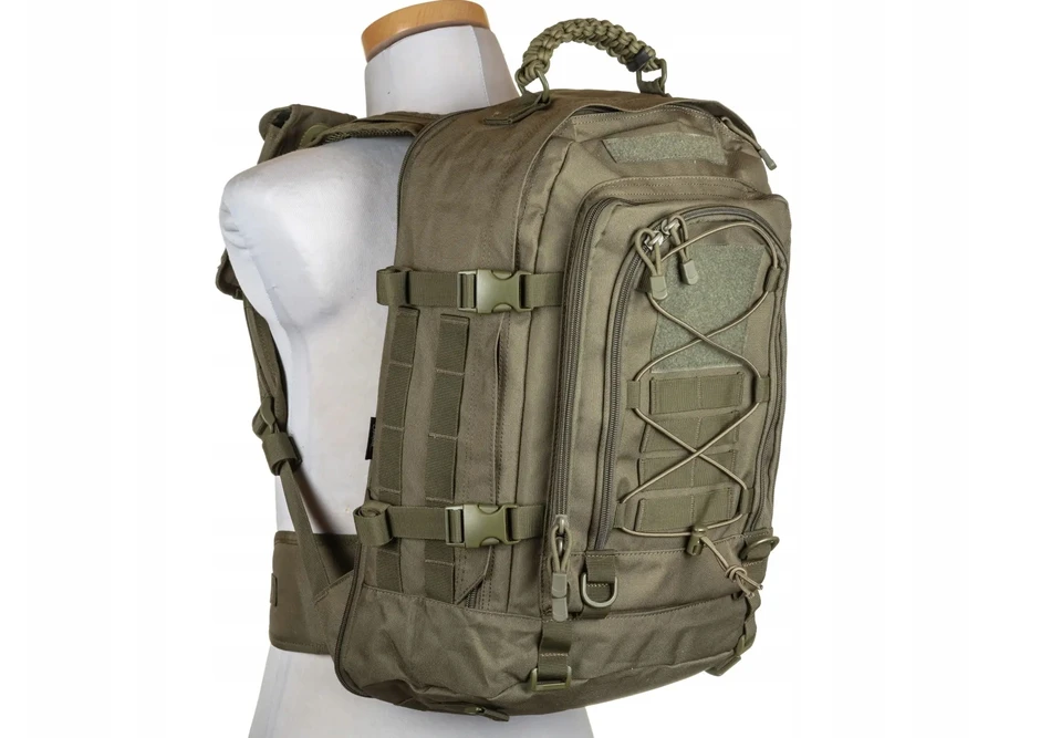 Karinė kuprinė Specna Arms Tactical 30L – CORUND™ 500D, MOLLE, 3 skyriai, Olive