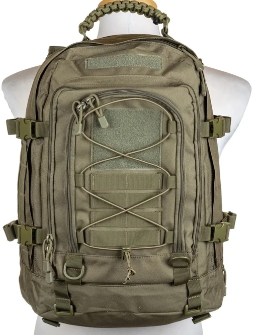 Karinė kuprinė Specna Arms Tactical 30L – CORUND™ 500D, MOLLE, 3 skyriai, Olive