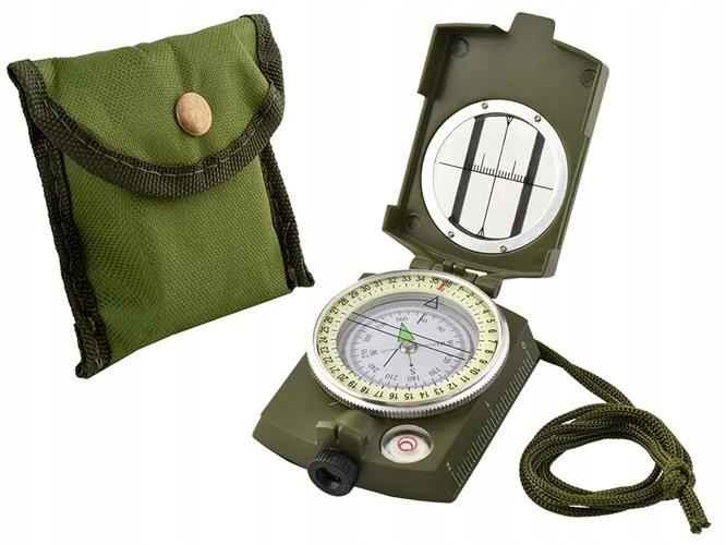 KARINIS TURISTINIS PRIZMATINIS ŽEMĖLAPIO KOMPASAS + IŠLIEKIMO DARBAS