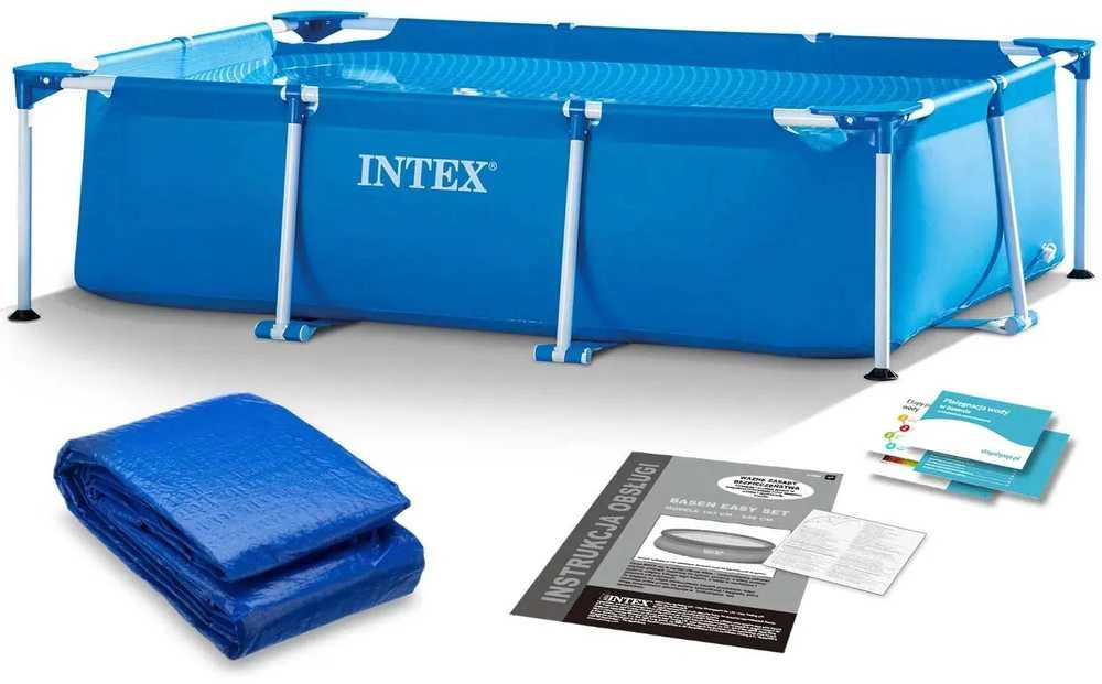 Intex Stačiakampis sodo baseinas, lengvas surinkimas, 1662 litrų talpa, šeimos lauko baseinas, vasaros sodo pramogos