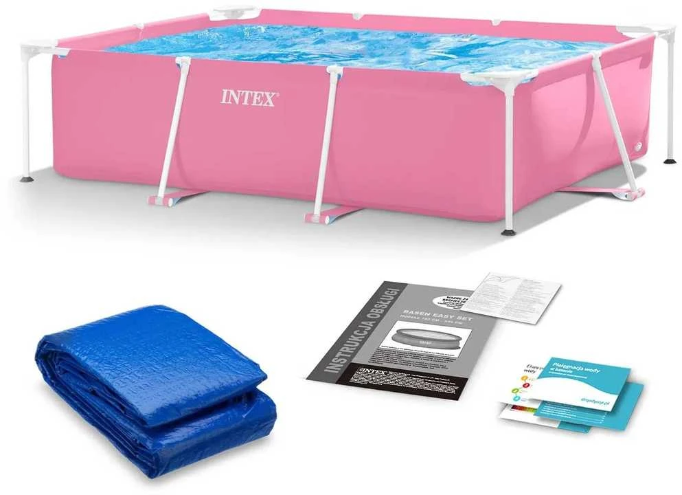 Intex Stačiakampis sodo baseinas, karkasinis, šeimos poilsiui, 220 x 150 x 60 cm, lengvai surenkamas baseinas