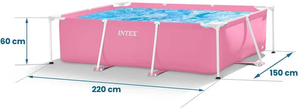 Didelis stačiakampio formos rėmo sodo baseinas 220 x 150 cm INTEX 28266