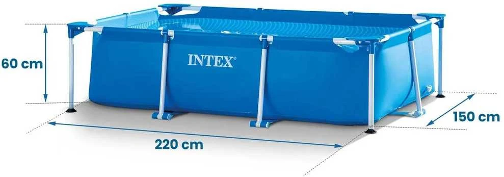 Intex Stačiakampis sodo baseinas, lengvas surinkimas, 1662 litrų talpa, šeimos lauko baseinas, vasaros sodo pramogos