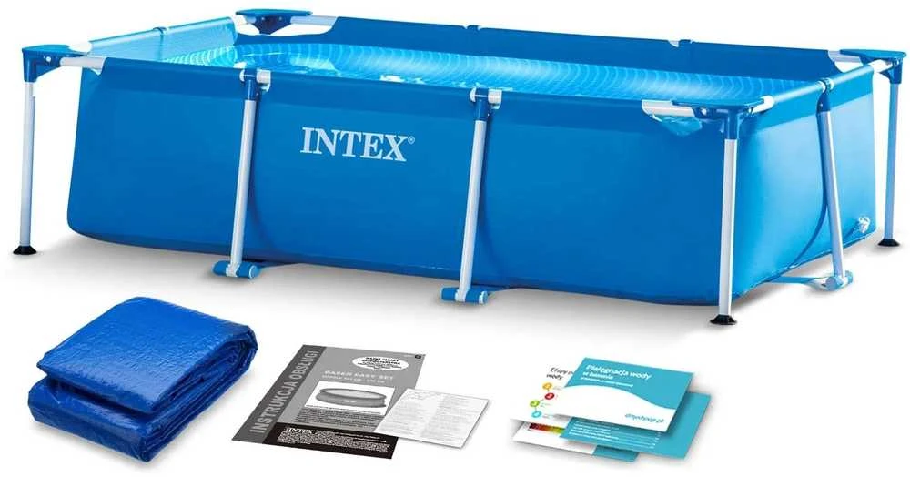 Intex Stačiakampis karkasinis baseinas, lengvai pastatomas sodo baseinas, šeimos lauko baseinas, 2282 litrų talpa, 260 x 160 x 65 cm