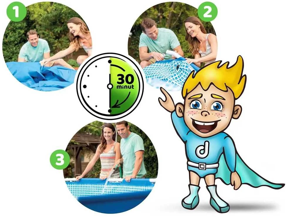 Baseinas Intex stačiakampės formos, 3x2m, Mėlynos spalvos