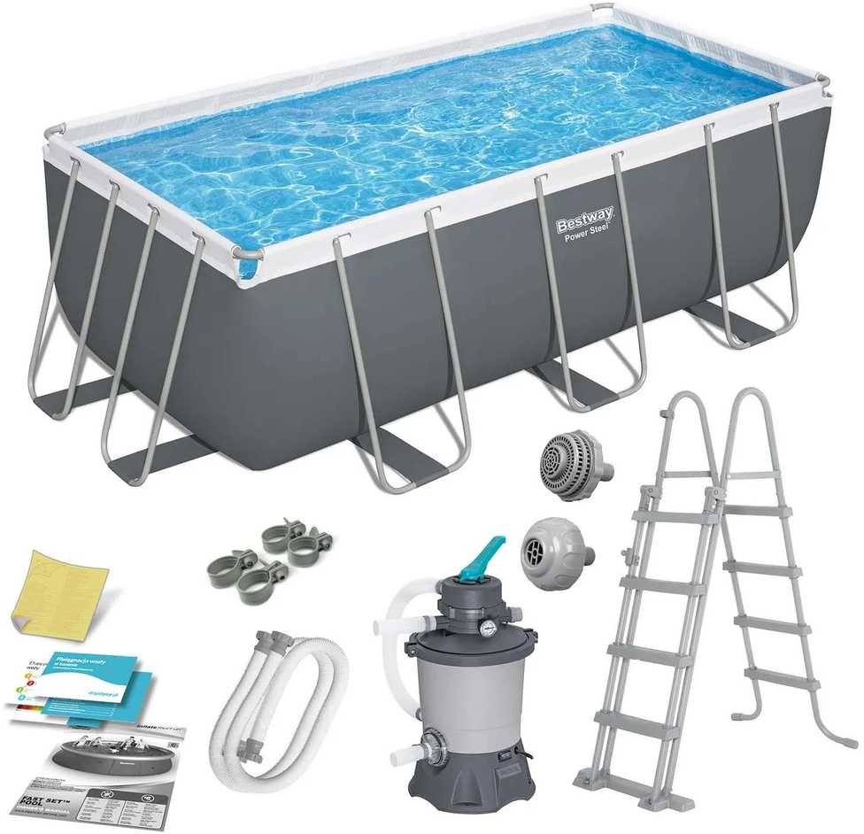 Stovas prie baseino 412 cm x 201 cm x 122 cm POWER STEEL BESTWAY