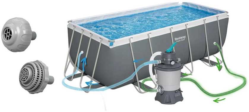 Stovas prie baseino 412 cm x 201 cm x 122 cm POWER STEEL BESTWAY