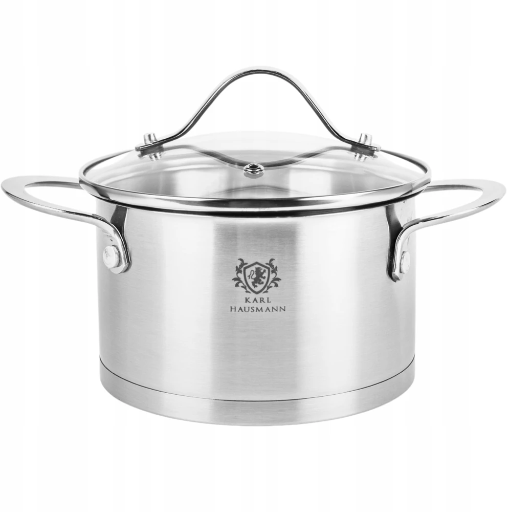 Karl Hausmann INDUKCINĖS DUJINĖS 6,1L 25cm NERŪDIJANČIO PLIENO DUJINĖS SU DANDU DIDELIS PUODAS