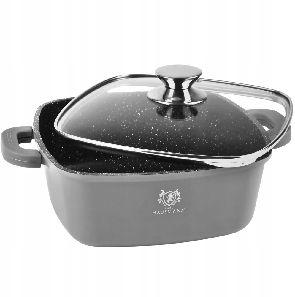 Karl Hausmann INDUKCINIS DUJINIS GRANITINIS PUODAS 4,4L 24cm SU DANDU MAŽAS PUODAS PILKAS