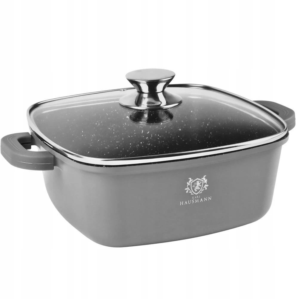 Karl Hausmann INDUKCINIS DUJINIS GRANITINIS PUODAS 4,4L 24cm SU DANDU MAŽAS PUODAS PILKAS